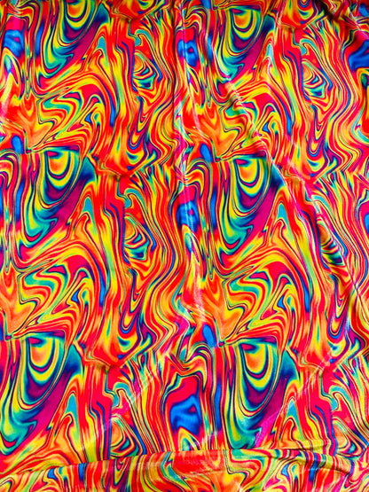 New Lava abstract design Multicolor print on great quality of stretch velvet 4-way stretch 58/60” Sold by the YD. Ships worldwide from L.A