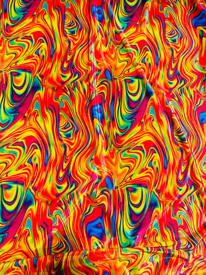 New Lava abstract design Multicolor print on great quality of stretch velvet 4-way stretch 58/60” Sold by the YD. Ships worldwide from L.A
