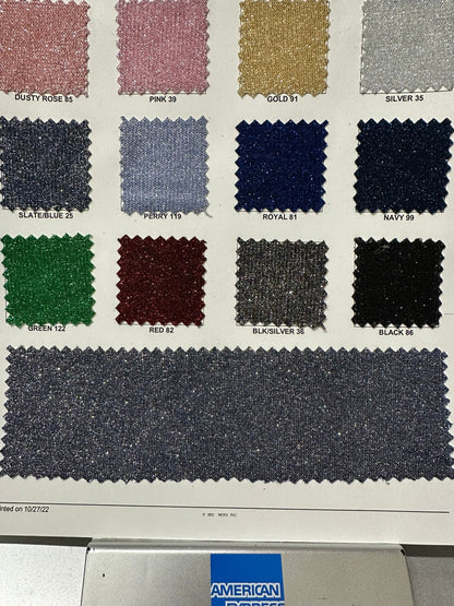 Metallic Lurex lame non stretch 58/60” 100% Polyester glitter fabric Sold by the YD. Ships worldwide from Los Angeles California USA