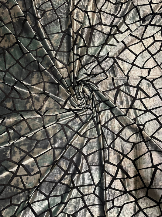 New Abstract animal print on Burnout stretch velvet 4-way stretch 58/60” Sold by the YD. Ships worldwide from Los Angeles California USA