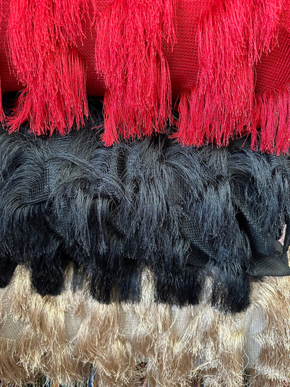 Fringe long hair design luxury fabric 2-way stretch 58/60” Sold by the YD. Ships worldwide from Los Angeles California USA