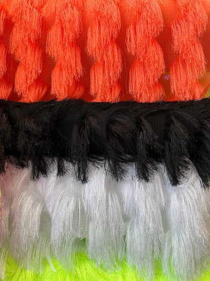 Fringe long hair design luxury fabric 2-way stretch 58/60” Sold by the YD. Ships worldwide from Los Angeles California USA