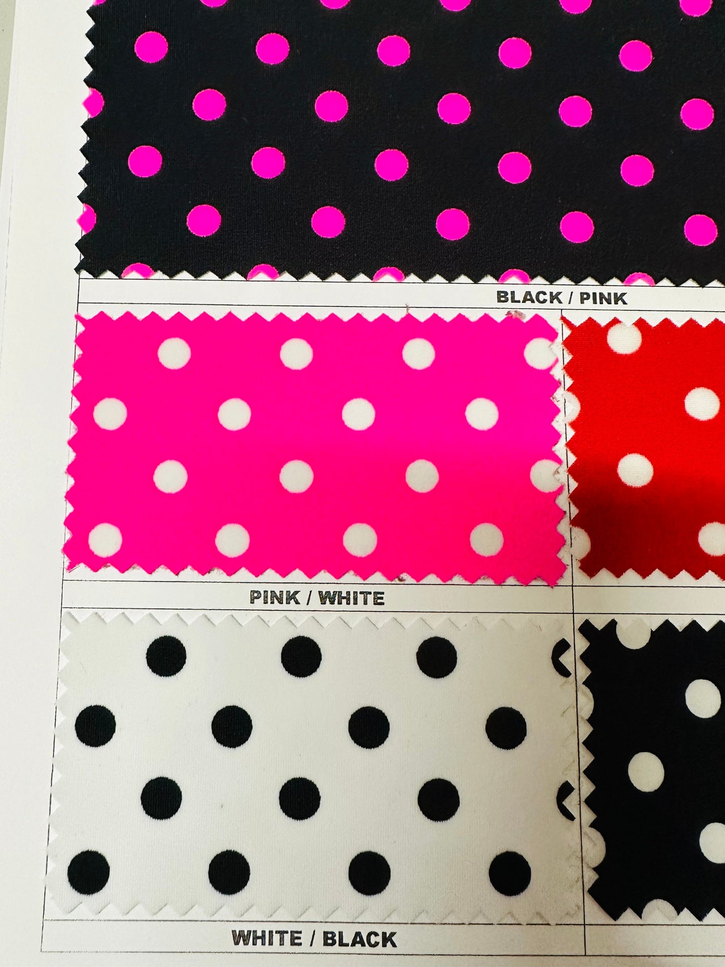 Polka dots design small size print on great quality of nylon spandex 4-way stretch 58/60” Sold by the YD. Ships worldwide from Los Angeles
