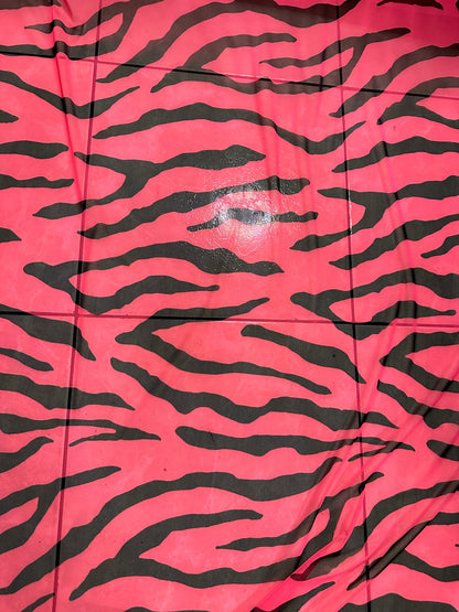 Exotic Zebra design Neon Pink/Black print on power mesh 4-way stretch 58/60” Sold by the YD. Ships Worldwide from Los Angeles California USA