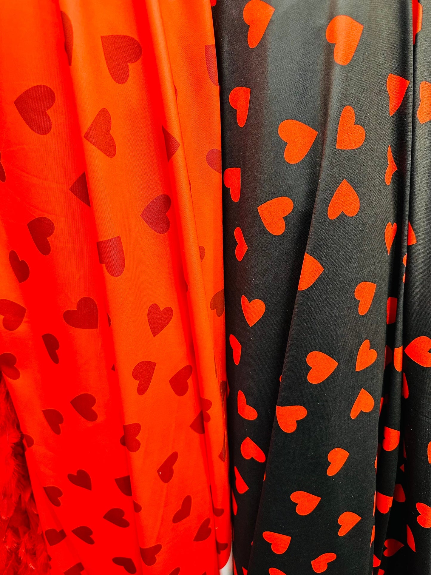 New Love me Hearts design nylon spandex great quality 4-way stretch 58/60” Sold by the YD. Ships worldwide from Los Angeles California USA