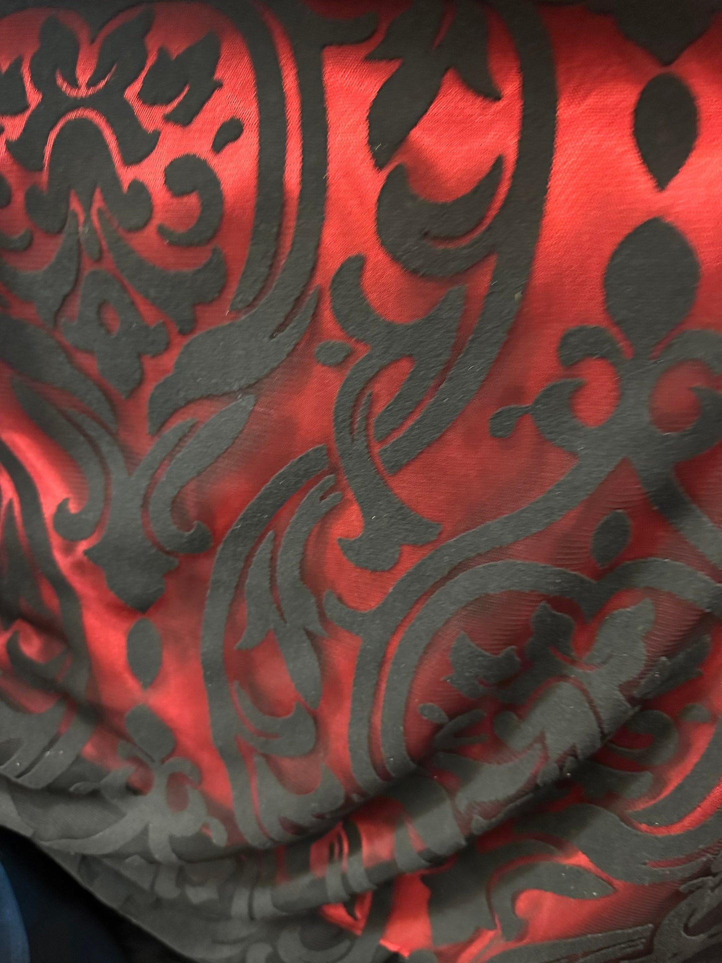 Damask design on stretch mesh with flocking 2-way stretch 58/60” Sold by the YD. Ships worldwide from Los Angeles California USA
