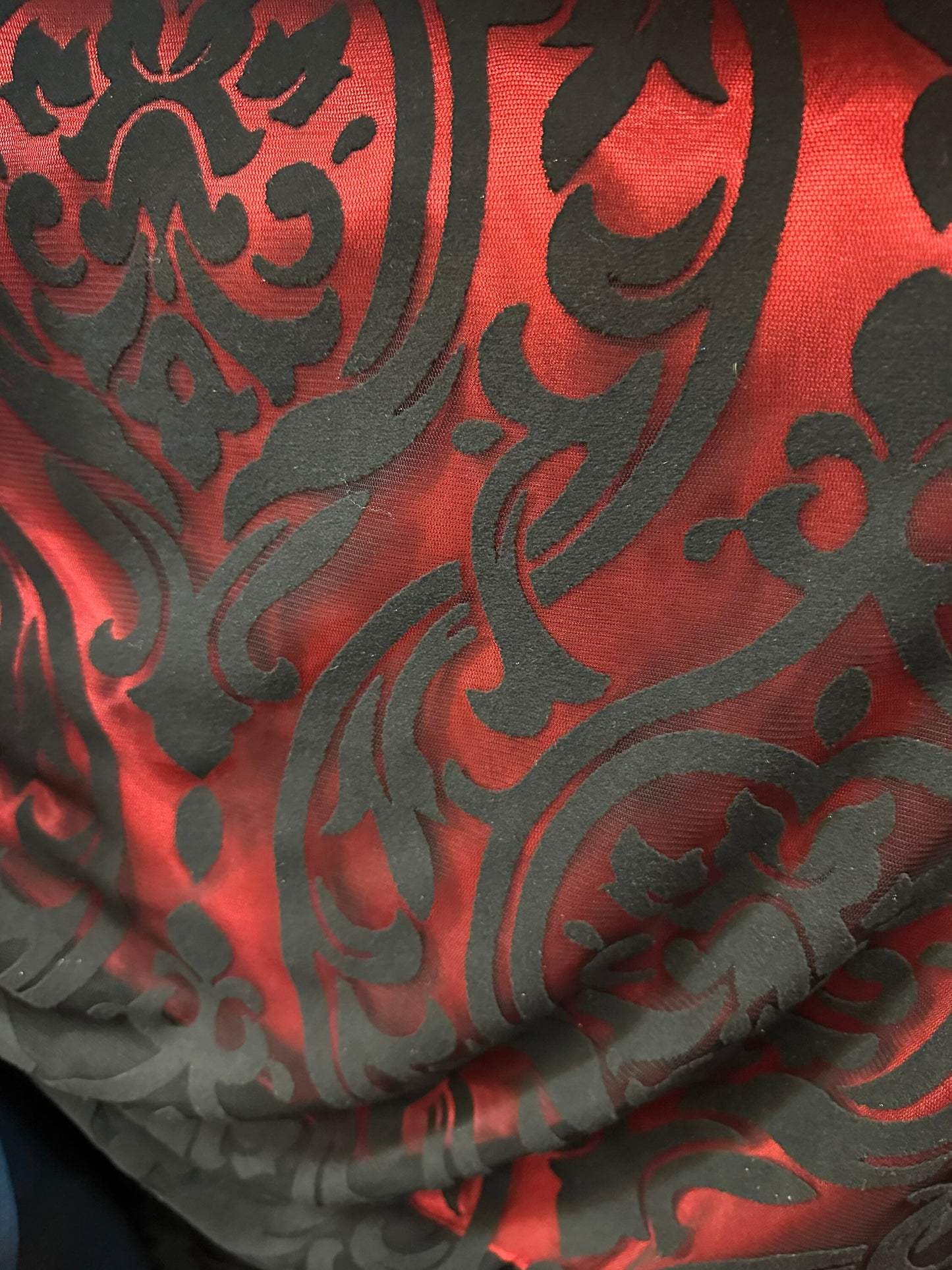 Damask design on stretch mesh with flocking 2-way stretch 58/60” Sold by the YD. Ships worldwide from Los Angeles California USA