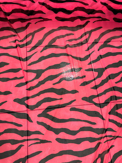 Exotic Zebra design Neon Pink/Black print on power mesh 4-way stretch 58/60” Sold by the YD. Ships Worldwide from Los Angeles California USA