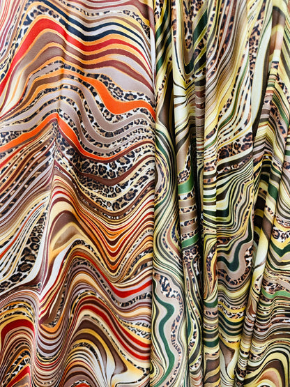 Safari design exotic animal print on best quality of nylon spandex 4-way stretch 58/60” Sold by the YD. Ships worldwide from Los Angeles CA