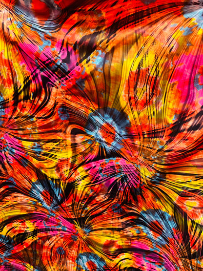 Tie dye 3D Abstract Design print on great quality of nylon spandex 4-way stretch 58/60” Sold by the YD. Ships worldwide from L.A