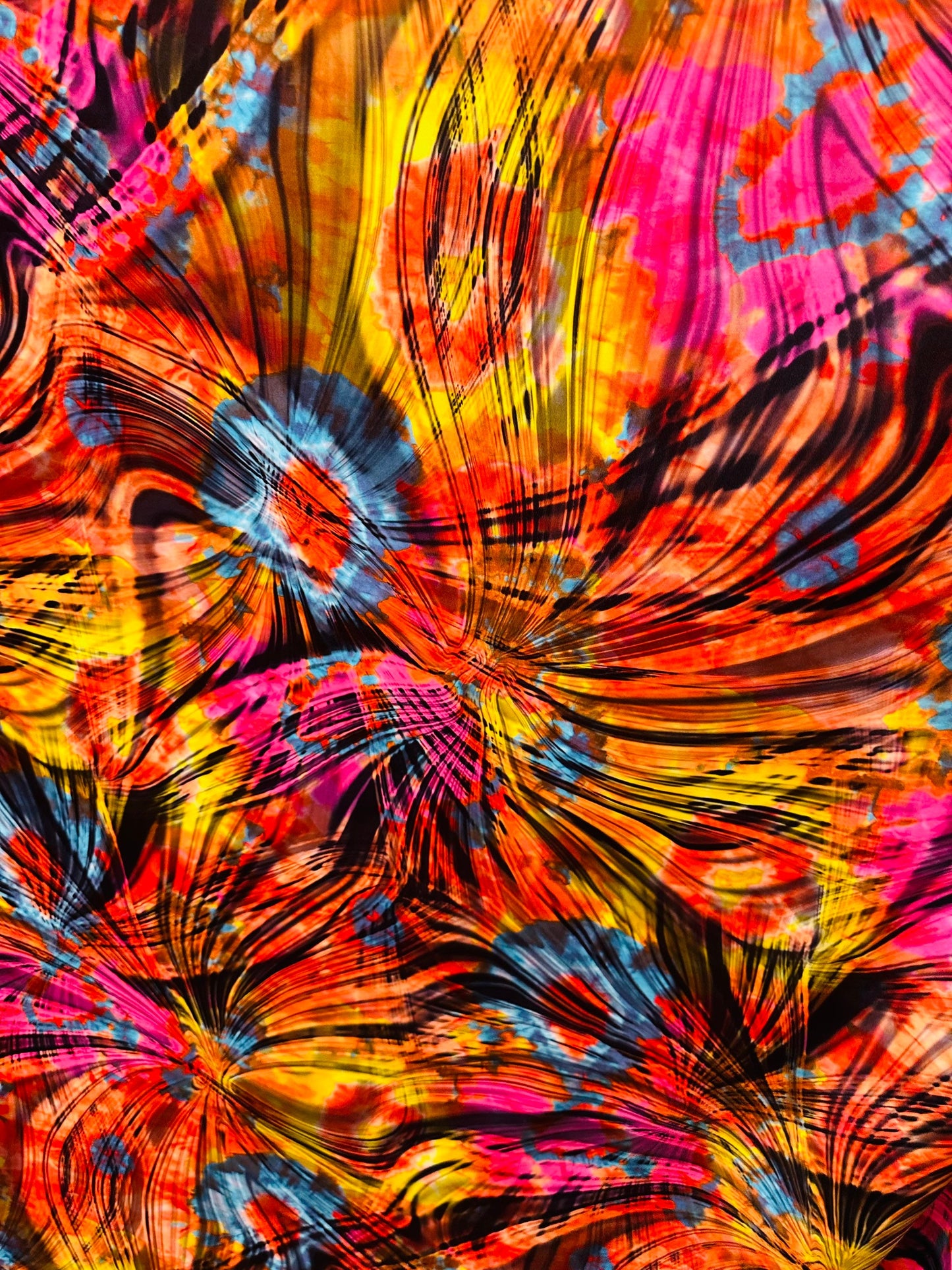 Tie dye 3D Abstract Design print on great quality of nylon spandex 4-way stretch 58/60” Sold by the YD. Ships worldwide from L.A