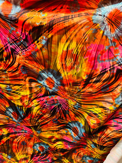 Tie dye 3D Abstract Design print on great quality of nylon spandex 4-way stretch 58/60” Sold by the YD. Ships worldwide from L.A