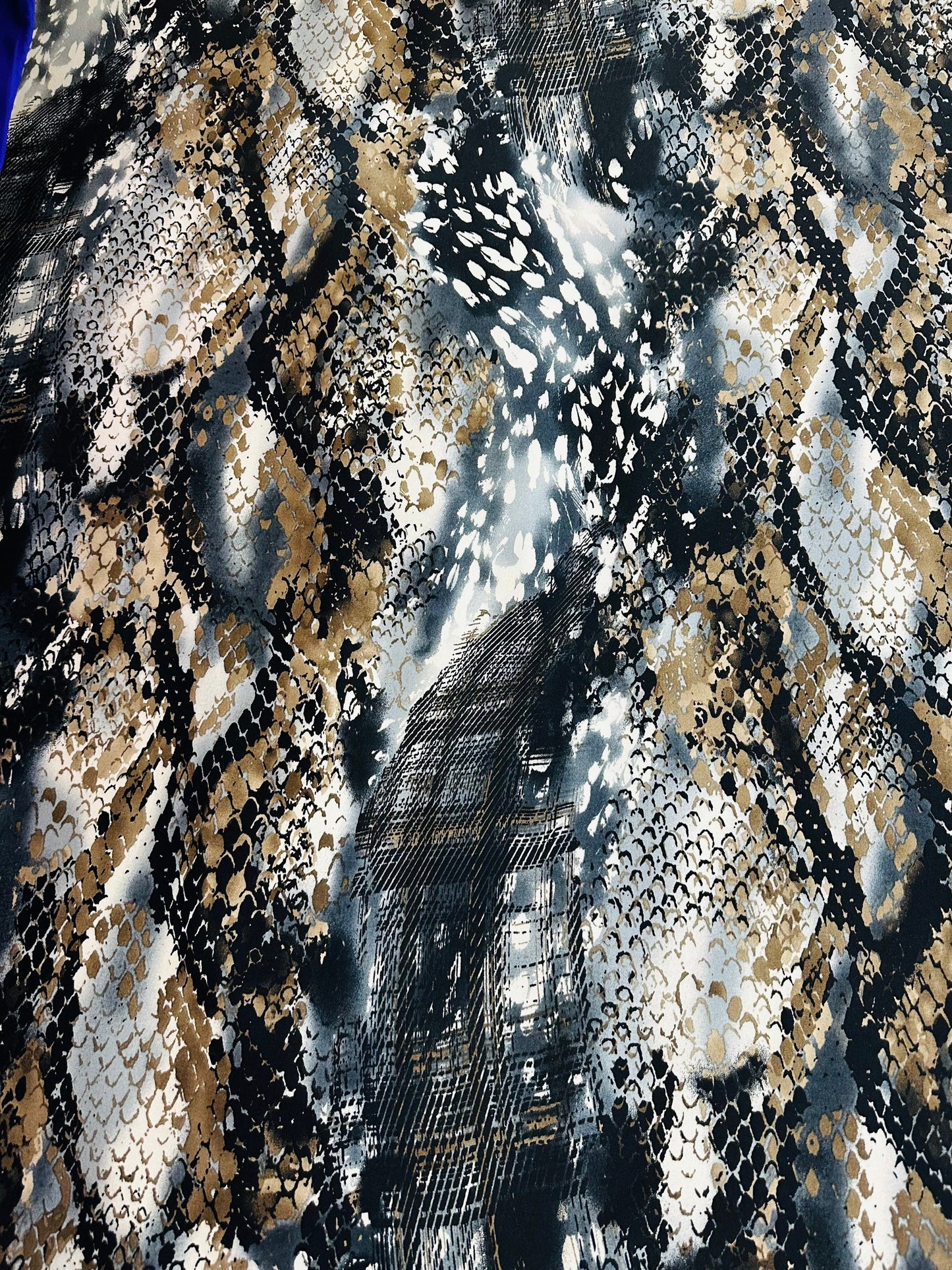 New Exotic Snake design print on great quality of poly spandex 4-way stretch 58/60” Sold by the YD. Ships worldwide from L.A