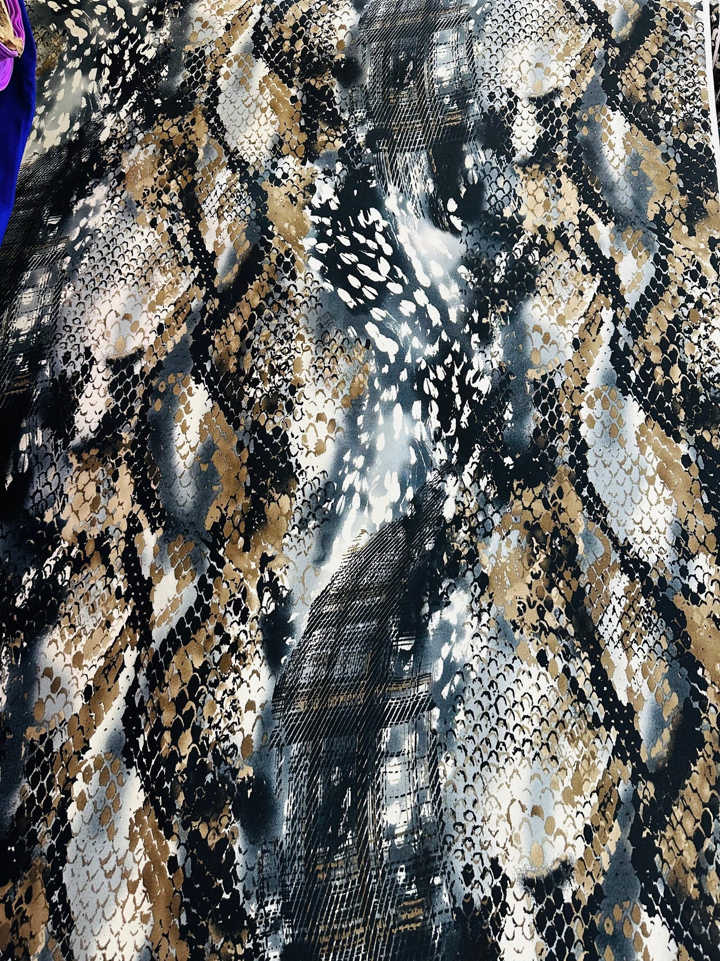 New Exotic Snake design print on great quality of poly spandex 4-way stretch 58/60” Sold by the YD. Ships worldwide from L.A