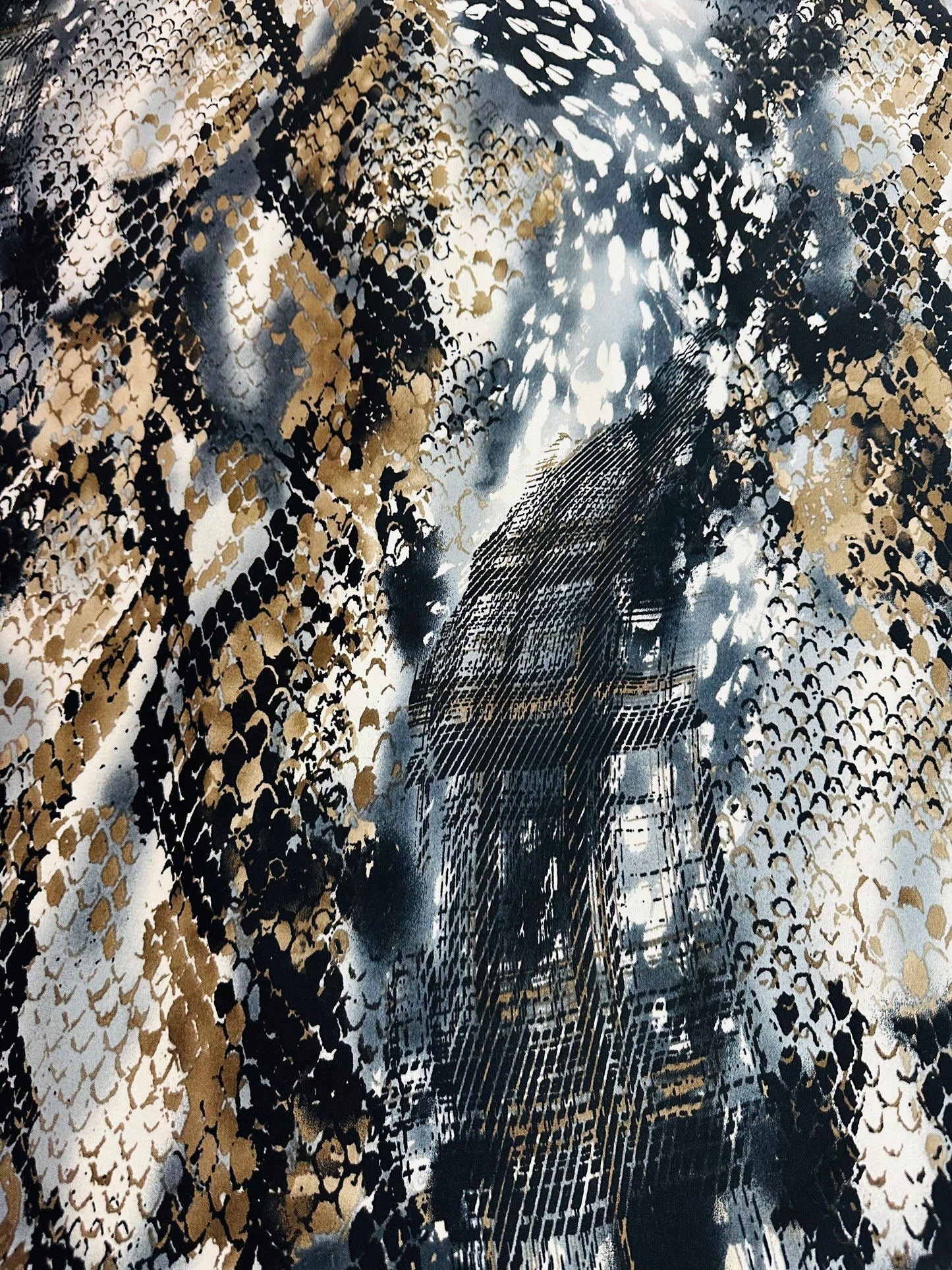 New Exotic Snake design print on great quality of poly spandex 4-way stretch 58/60” Sold by the YD. Ships worldwide from L.A