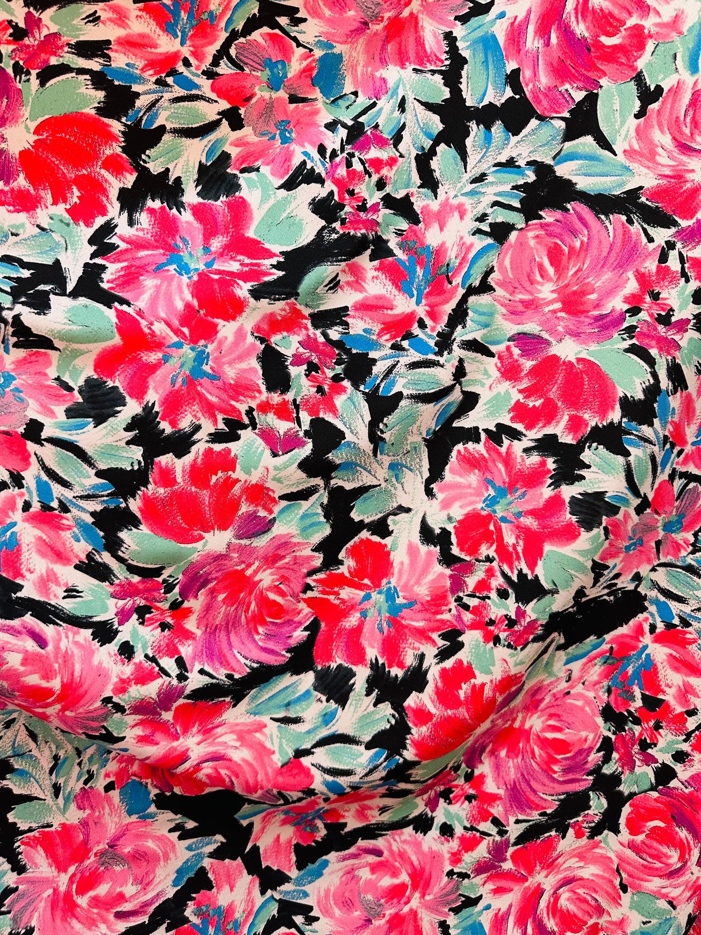 Floral design multicolor print on great quality of nylon spandex 4-way stretch 58/60” Sold by the YD. Ships worldwide from Los Angeles CA