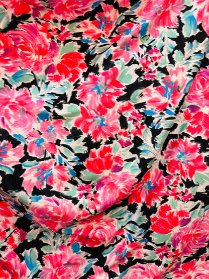 Floral design multicolor print on great quality of nylon spandex 4-way stretch 58/60” Sold by the YD. Ships worldwide from Los Angeles CA