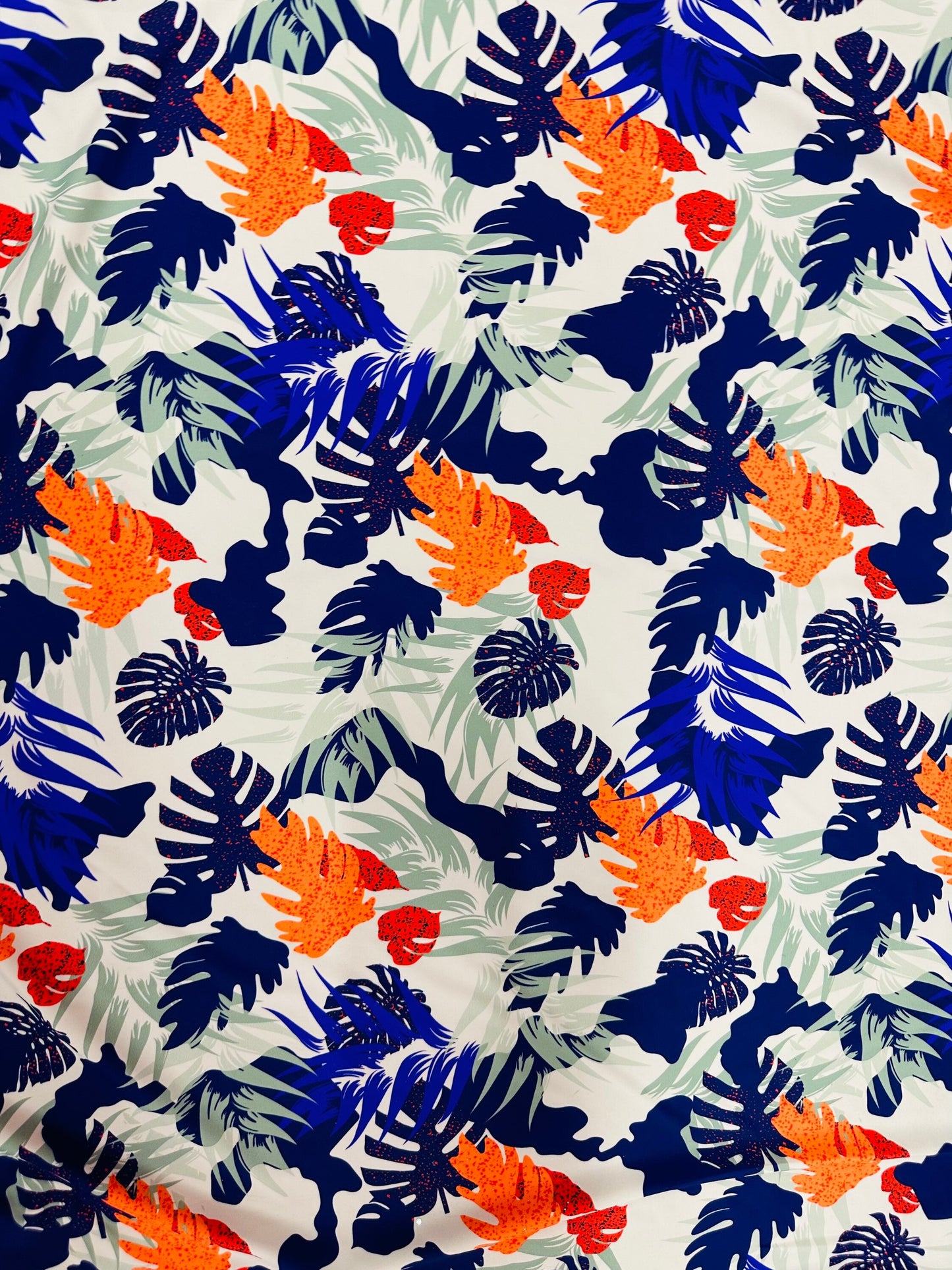 Colorful leaf design print on best quality of nylon spandex 4-way stretch 58/60” Sold by the YD. Ships worldwide from L.A