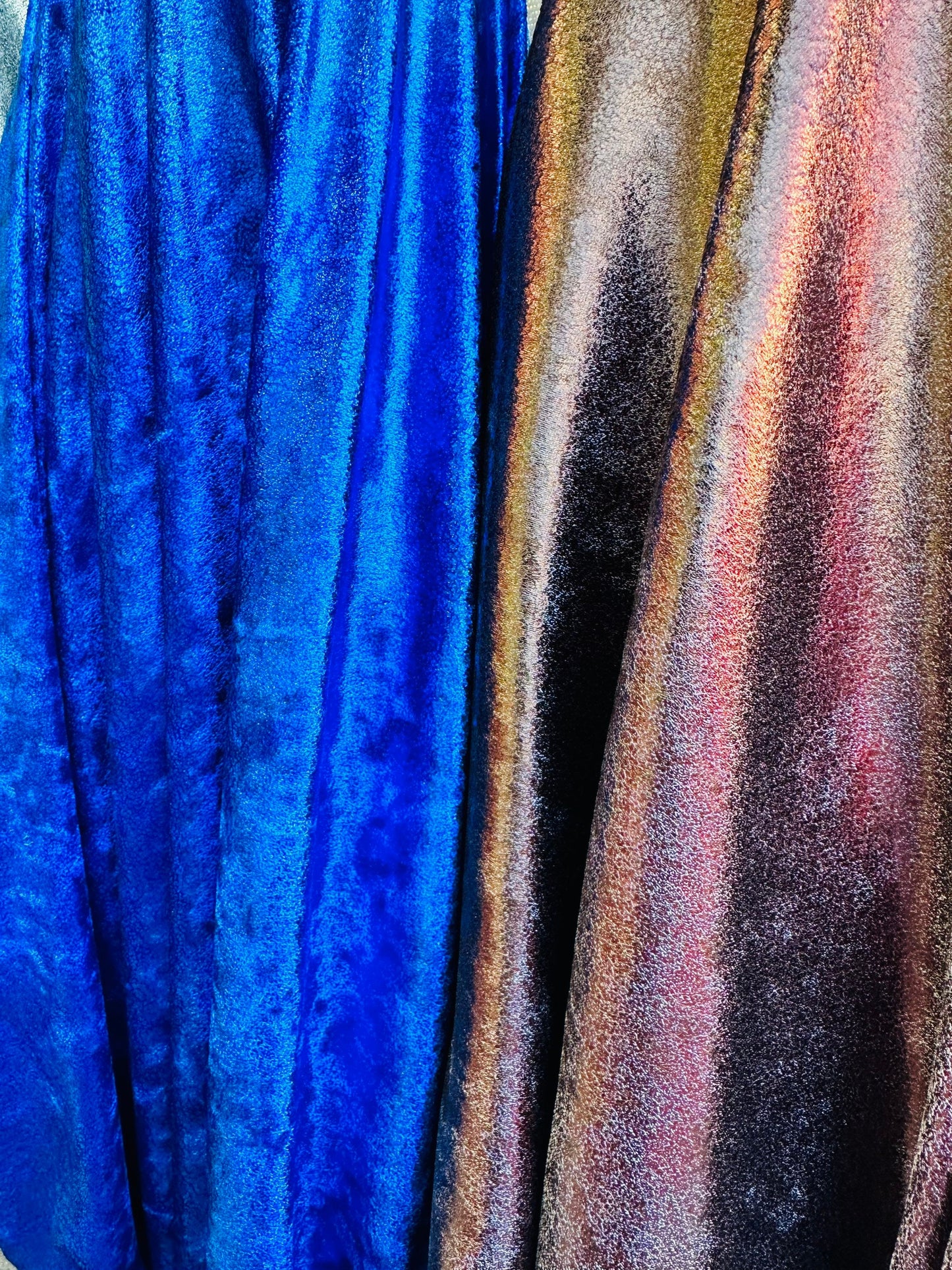 Luxury shimmer stretch velvet high quality 4-way stretch 58/60” Sold by the YD. Ships worldwide from Los Angeles California USA