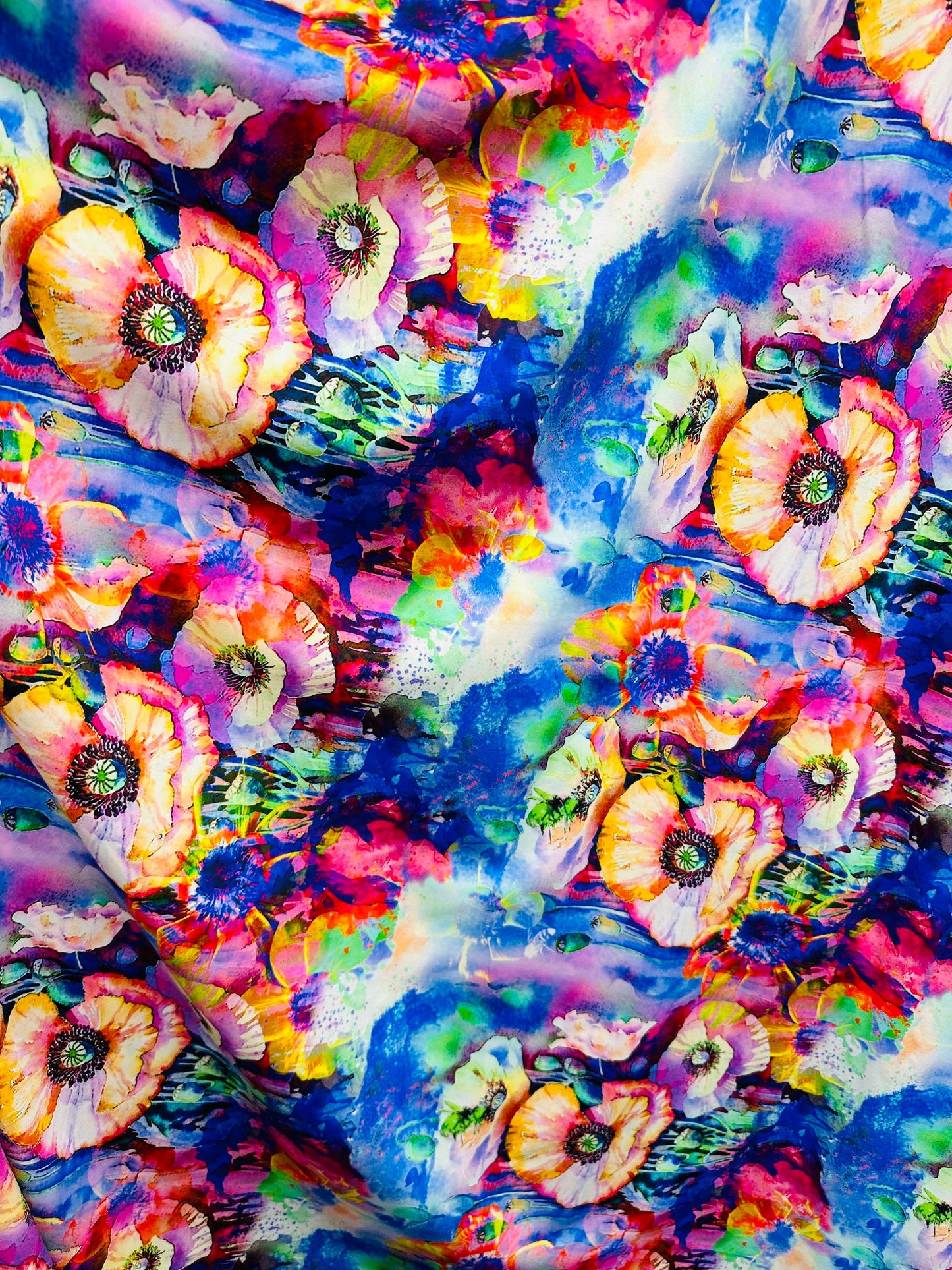 New Abstract Floral design print on great quality of nylon spandex 4-way stretch 58/60”