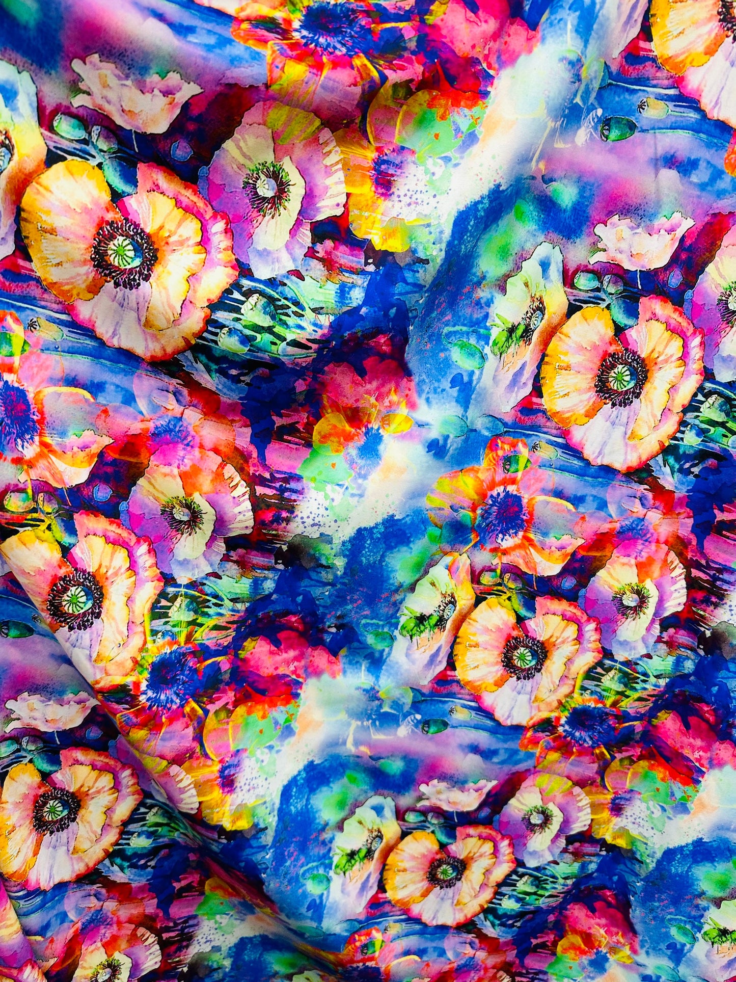 New Abstract Floral design print on great quality of nylon spandex 4-way stretch 58/60”
