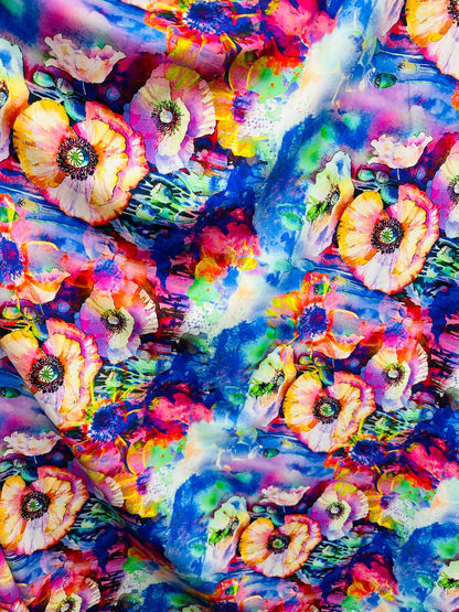 New Abstract Floral design print on great quality of nylon spandex 4-way stretch 58/60”