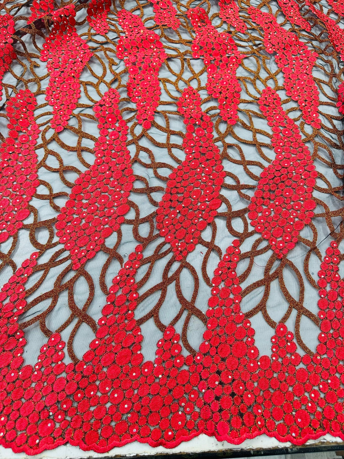 France lace peacock design embroidered high quality lace 2-way stretch 50/52” Sold by the YD.