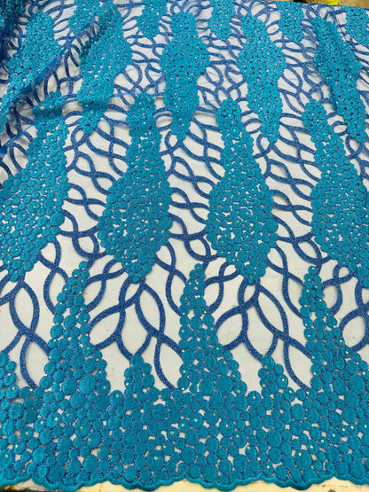 France lace peacock design embroidered high quality lace 2-way stretch 50/52” Sold by the YD.