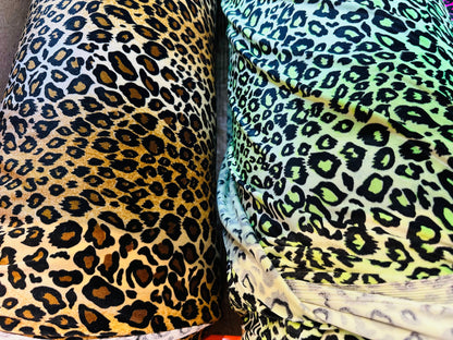 Exotic Wildcat design print on best quality of stretch velvet 4-way stretch 58/60” Sold by the YD. Ships worldwide from L.A