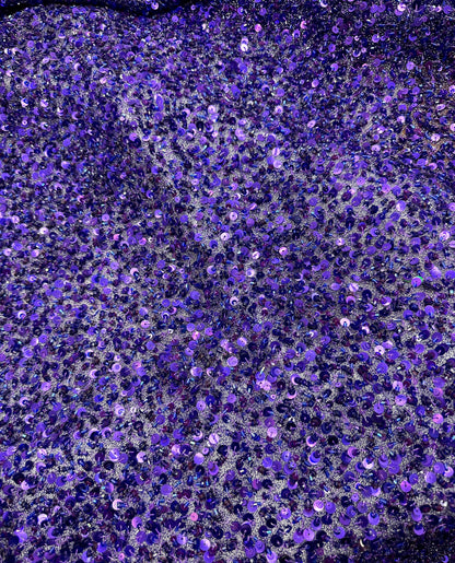 France luxury sequins and beaded lace on stretch silky mesh 2-way stretch high quality fabric for elegant dresses and fashion apparel