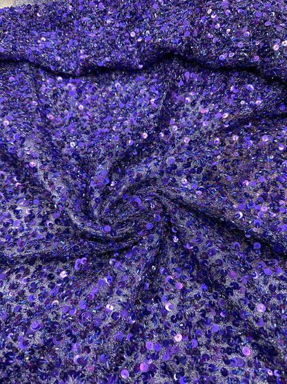 France luxury sequins and beaded lace on stretch silky mesh 2-way stretch high quality fabric for elegant dresses and fashion apparel
