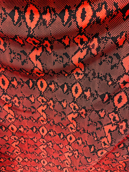 Red snake design print on great quality of nylon spandex;-way stretch 58/60” Sold by the YD Sold by the YD. Ships worldwide from Los Angeles