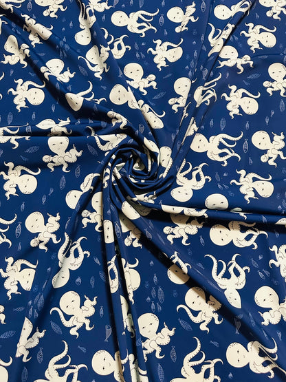 New Baby octopus design print on best quality of nylon spandex 4-way stretch 58/60” Sold by the YD.