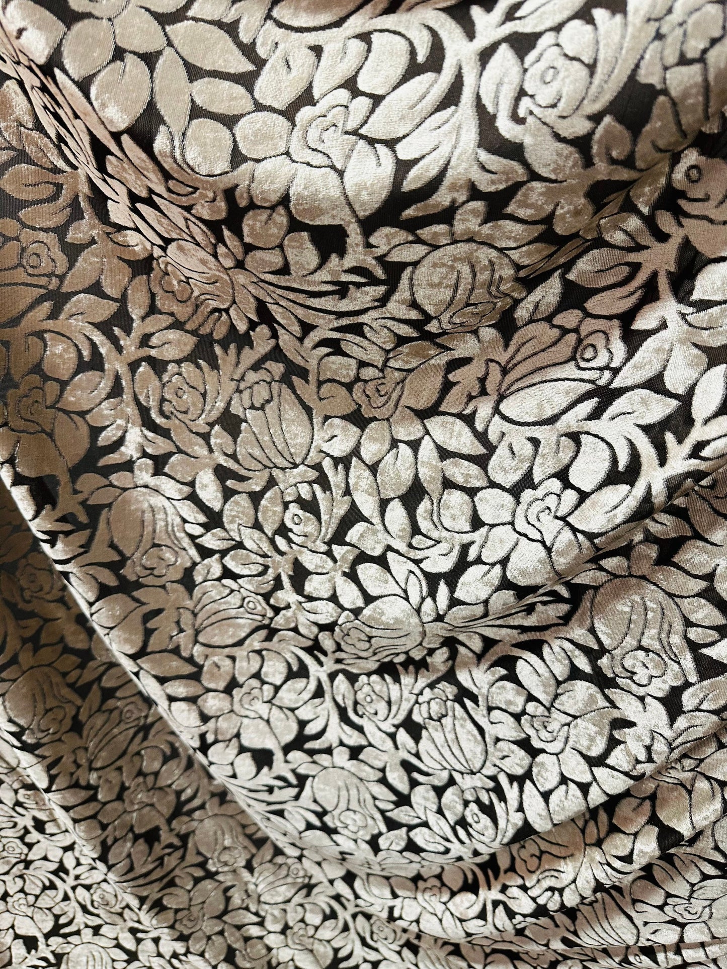 New Luxury floral design burnout stretch velvet 2-way stretch 58/60” Sold by the YD. Ships worldwide from Los Angeles California USA