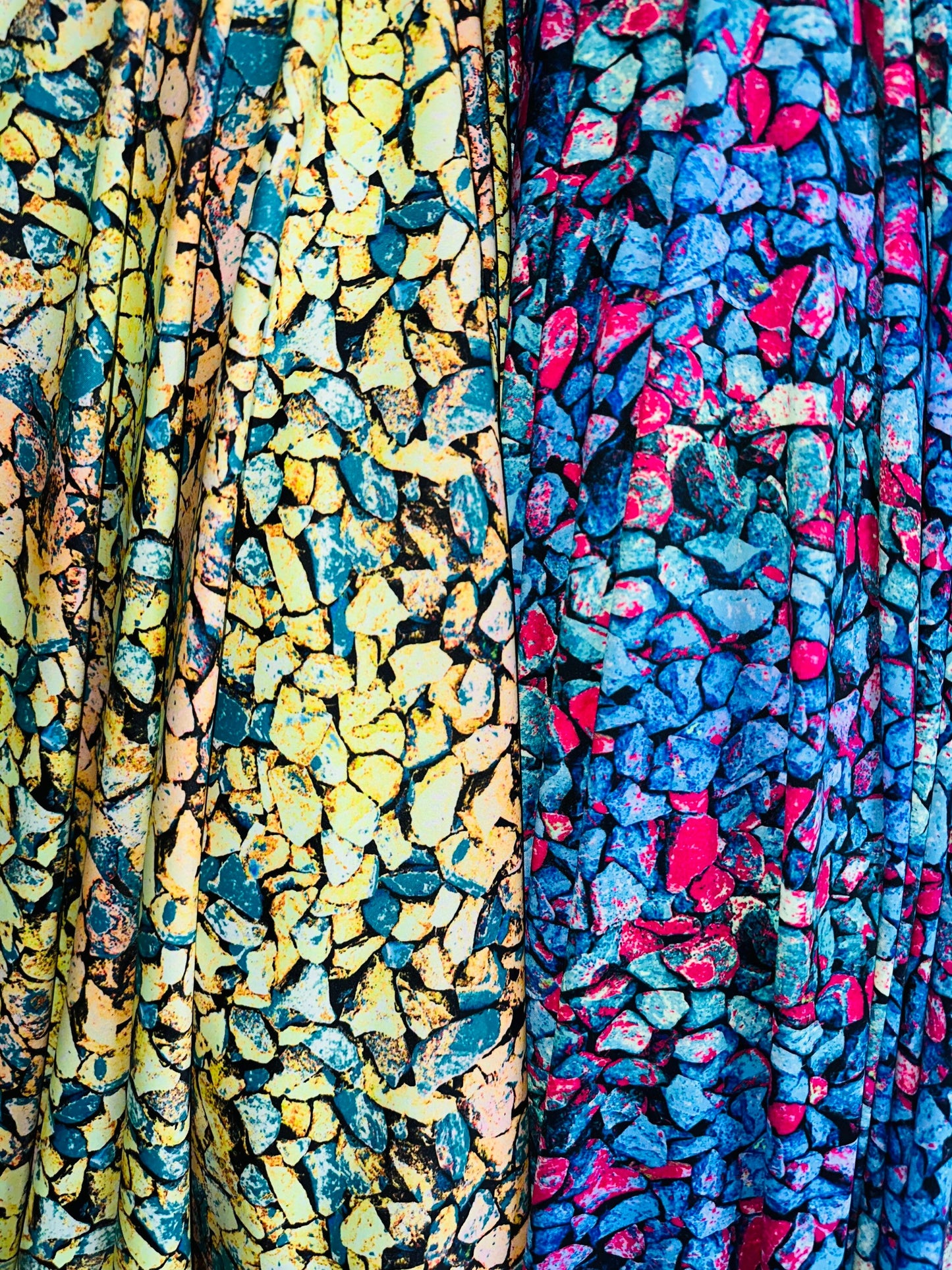 Pebbles abstract design print on best quality of nylon spandex 4-way stretch 58/60”