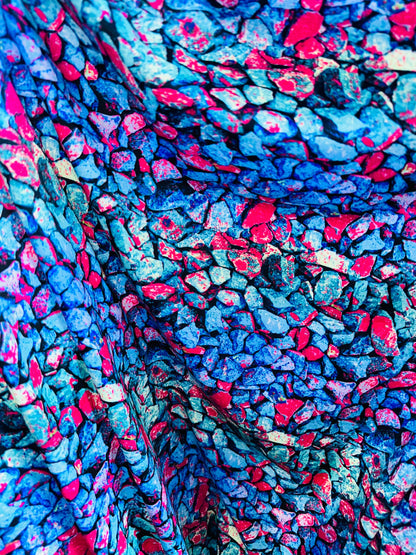 Pebbles abstract design print on best quality of nylon spandex 4-way stretch 58/60”
