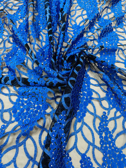 France lace peacock design embroidered high quality lace 2-way stretch 50/52” Sold by the YD.