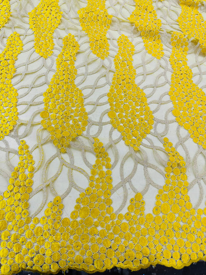 France lace peacock design embroidered high quality lace 2-way stretch 50/52” Sold by the YD.