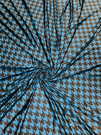 Houndstooth design print on great quality of nylon spandex 4-way stretch 58/60” Sold by the YD. Ships worldwide from L.A