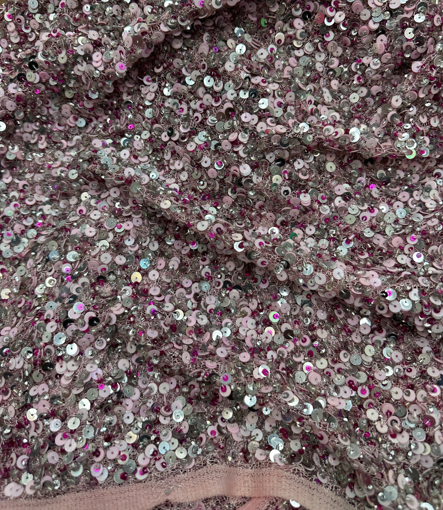 France luxury sequins and beaded lace on stretch silky mesh 2-way stretch high quality fabric for elegant dresses and fashion apparel