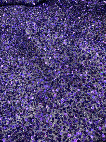 France luxury sequins and beaded lace on stretch silky mesh 2-way stretch high quality fabric for elegant dresses and fashion apparel