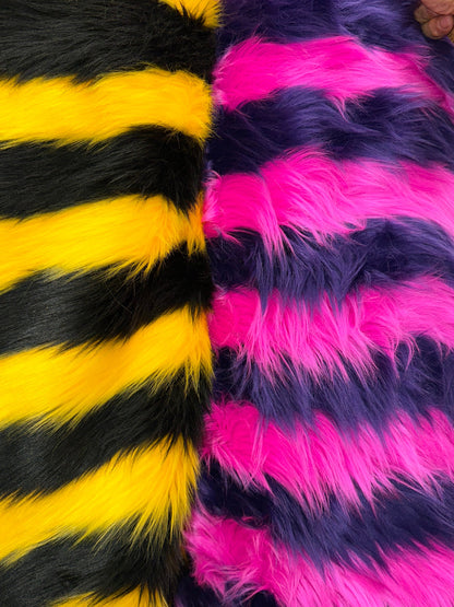 Luxury Faux Fur stripes design high quality Sold by the YD. Ships worldwide from Los Angeles California USA