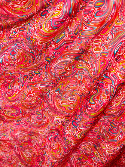 Modern lava  abstract design print on best quality of nylon spandex 4-way stretch 58/60” Sold by the YD. Ships worldwide