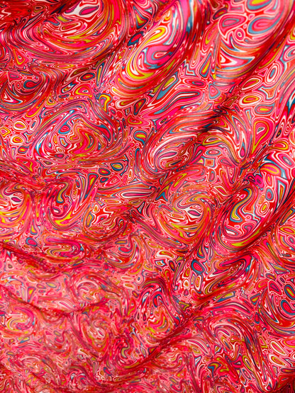 Modern lava  abstract design print on best quality of nylon spandex 4-way stretch 58/60” Sold by the YD. Ships worldwide