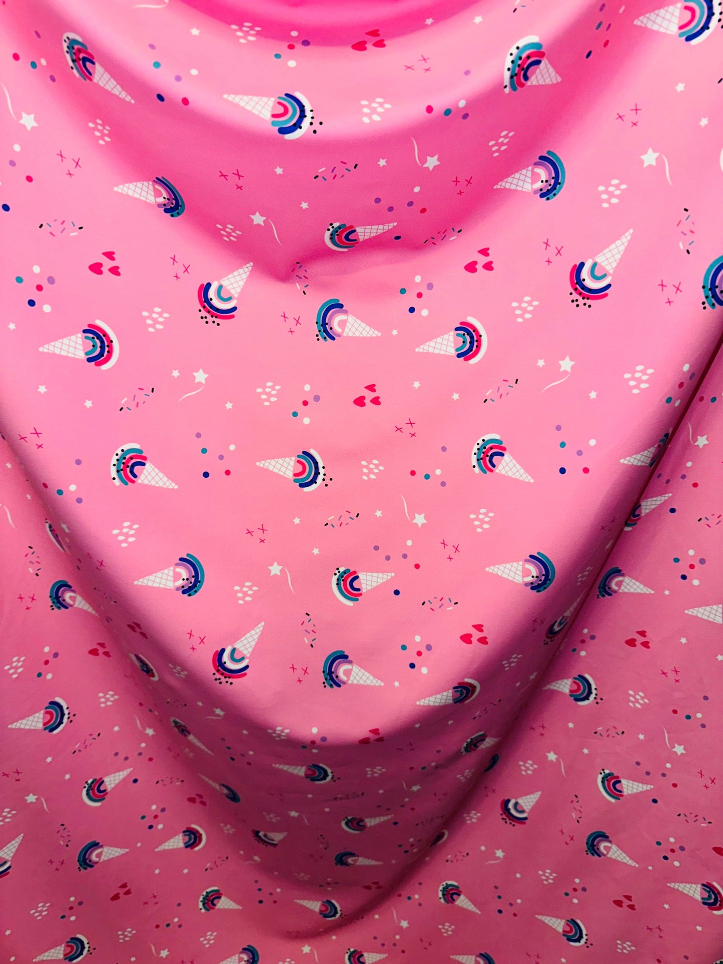 Ice cream cone design print on great quality of nylon spandex 4-way stretch 58/60” Sold by the YD. Ships worldwide from L.A