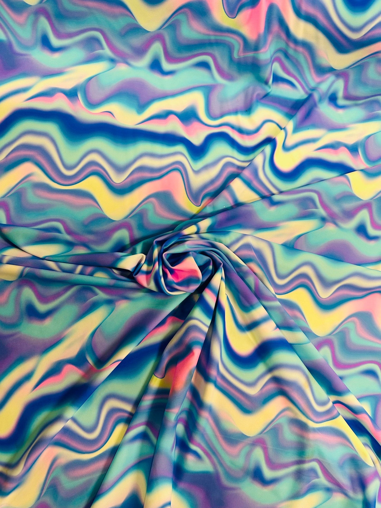 New modern abstract design print on best quality of nylon spandex 4-way stretch 58/60” Sold by the YD.