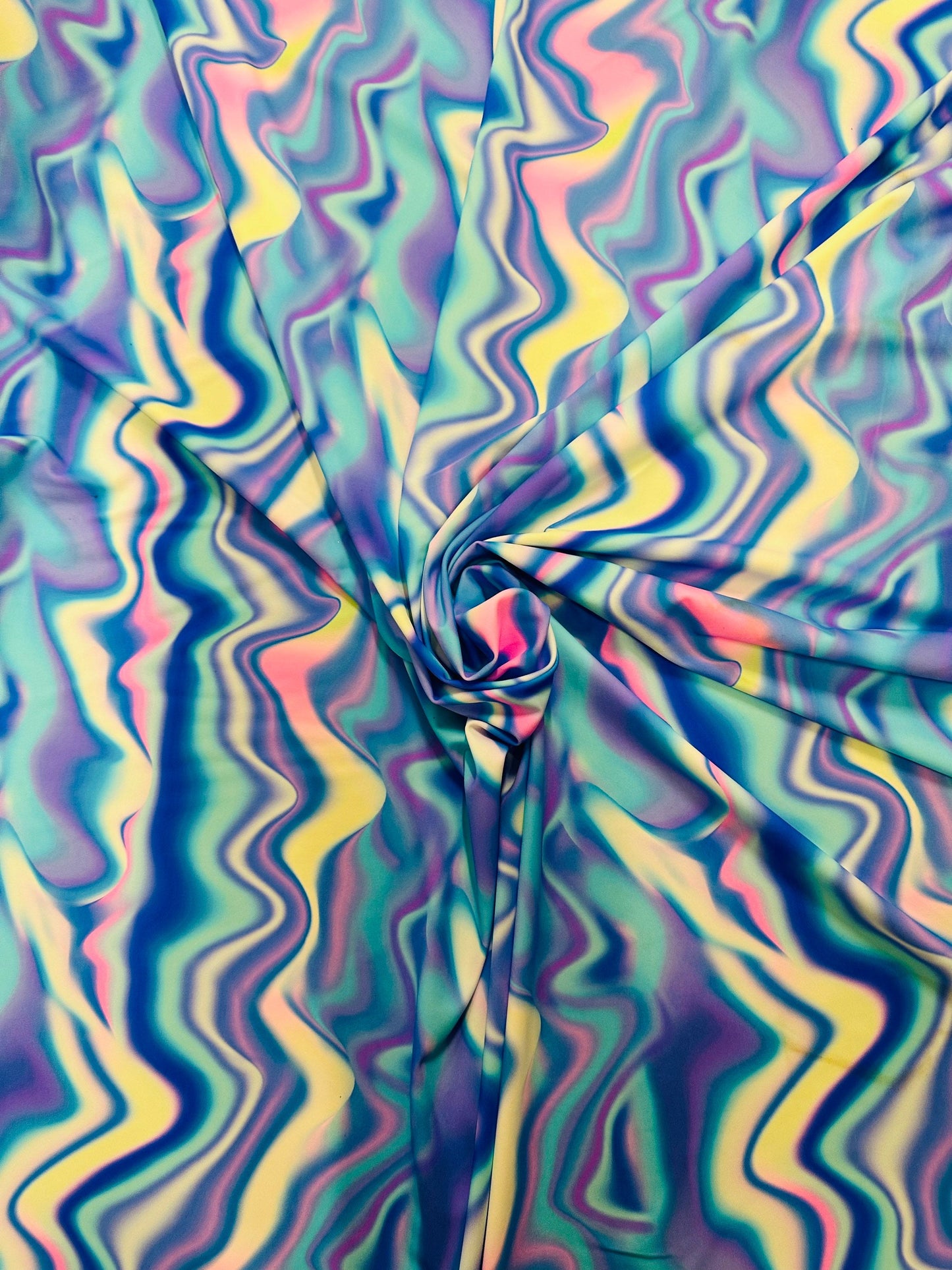 New modern abstract design print on best quality of nylon spandex 4-way stretch 58/60” Sold by the YD.