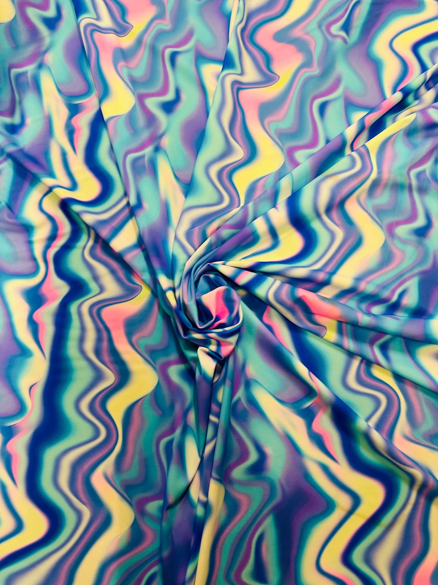 New modern abstract design print on best quality of nylon spandex 4-way stretch 58/60” Sold by the YD.