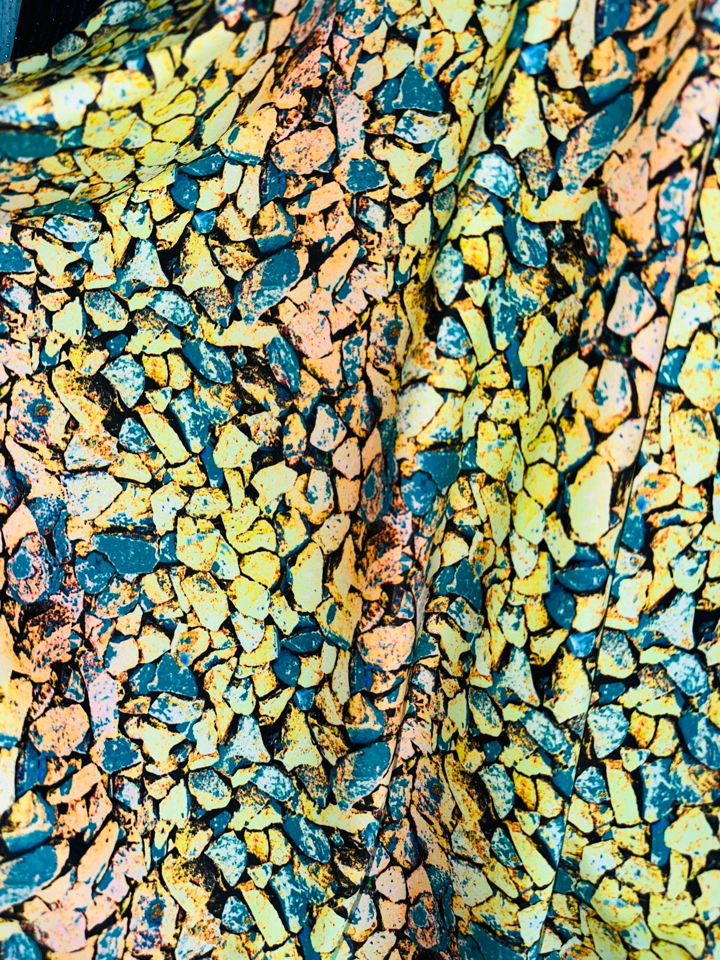 Pebbles abstract design print on best quality of nylon spandex 4-way stretch 58/60”