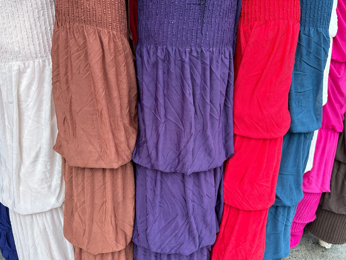 Luxury 3 layer ruffle design poly spandex high quality fabrics 36” Sold by the YD. Ships worldwide from Los Angeles California USA